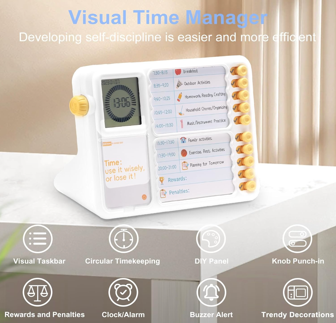 Visual Digital Task Timer Visual Schedule with Planner Board for Kids
