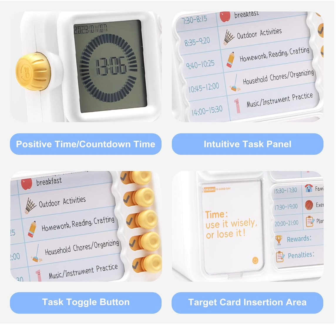 Visual Digital Task Timer Visual Schedule with Planner Board for Kids